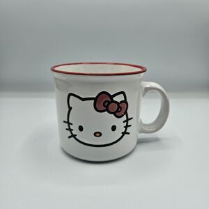 Hello Kitty Red Rim Ceramic Mug by Silver Buffalo‎ 20oz Coffee Cup Sanrio NEW